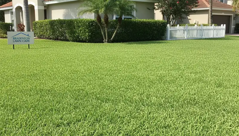 Lush green lawn professionally maintained by Chop Chop Landscaping in Bradenton, FL