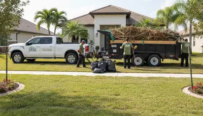 Professional yard clean up and branch removal in Bradenton, FL by Chop Chop Landscaping crew